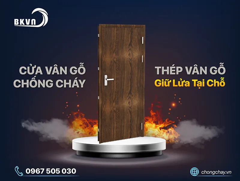 cửa vân gỗ chống cháy