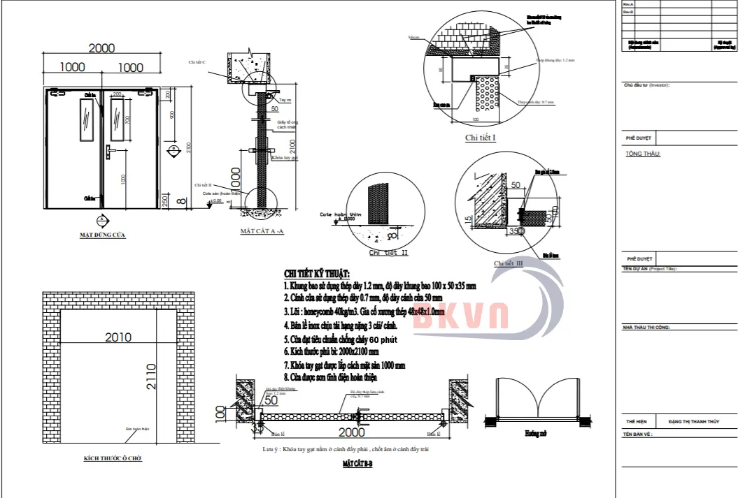 Bản vẽ cửa 2 cánh