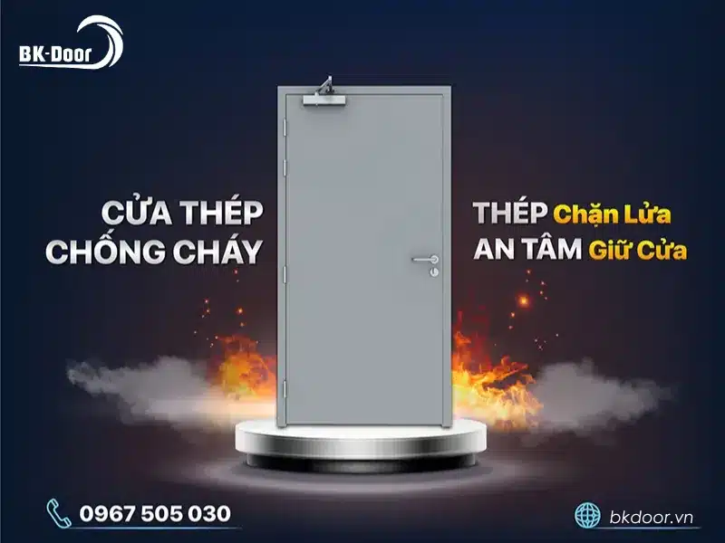 Cửa thép chống cháy BKDoor - Thép chặn lửa, an tâm giữ cửa