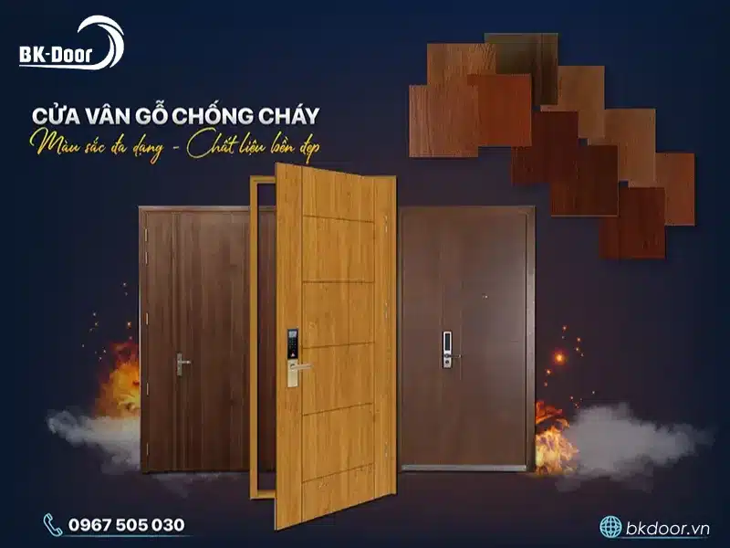 Cửa thép vân gỗ chống cháy Bách Khoa