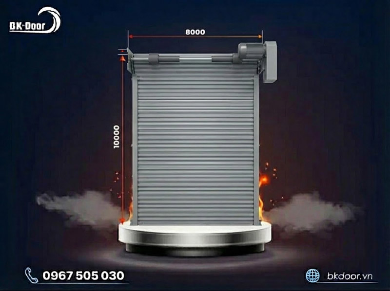 Kích thước cửa cuốn chống cháy BK DOOR
