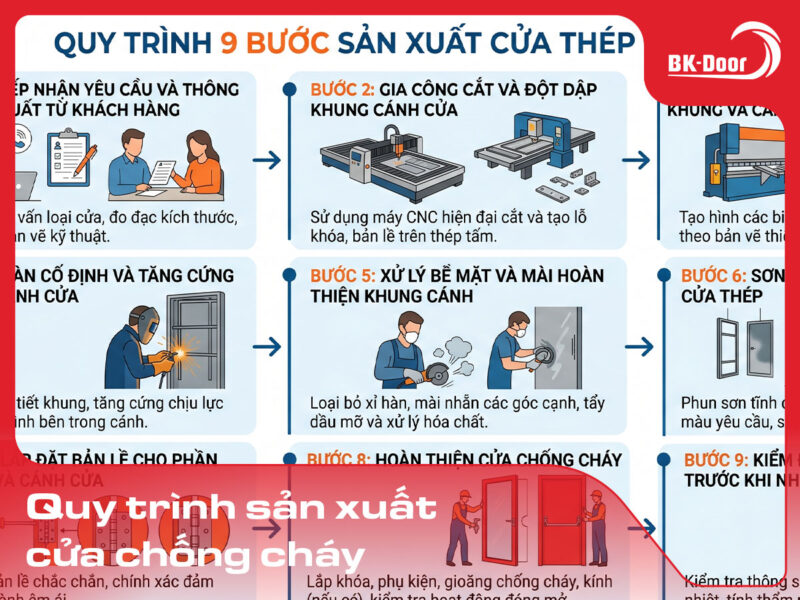 quy trình sản xuất cửa chống cháy