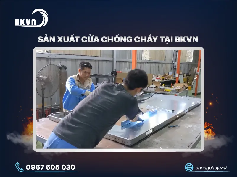 Quy trình sản xuất cửa chống cháy đạt chuẩn tại Bách Khoa