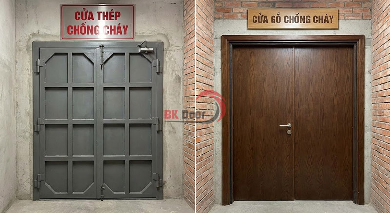 So sánh cửa thép chống cháy và cửa gỗ chống cháy