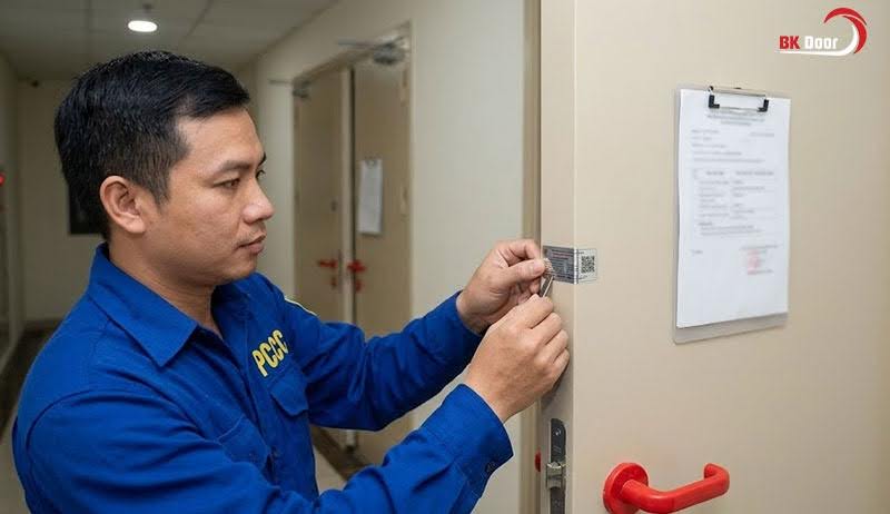 Thời gian hiệu lực của tem kiểm định cửa chống cháy