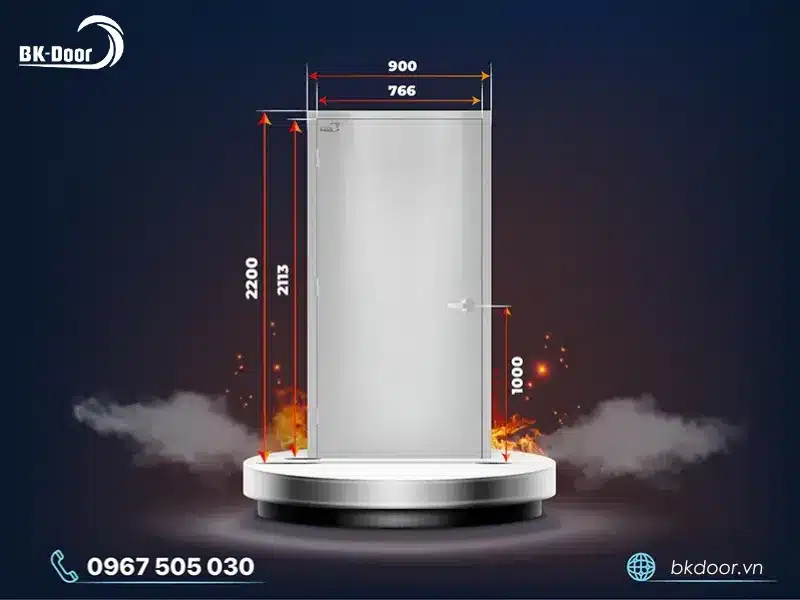 Kích thước cửa chống cháy 1 cánh tiêu chuẩn