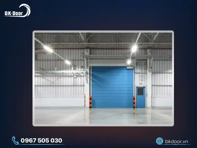 Nghiệm thu sau khi lắp đặt cửa cuốn chống cháy BKDoor tại nhà xưởng