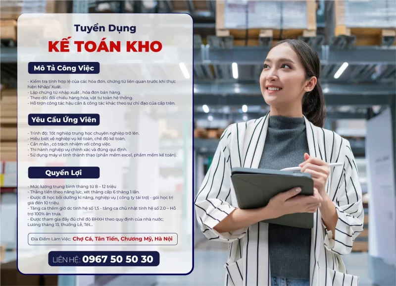 Tuyển dụng kế toán kho