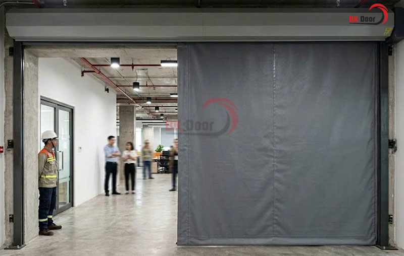 Rèm cửa ngăn cháy sử dụng vật liệu làm bằng vải Silicone