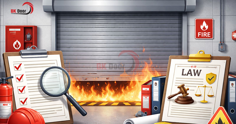 Tiêu chuẩn kiểm định và pháp lý cần biết về cửa sập chống cháy