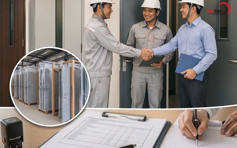 Biên bản bàn giao liên quan tới cửa chống cháy