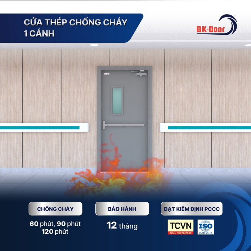 Cửa thép chống cháy 1 cánh BKDoor