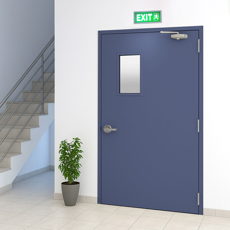 Cửa thép chống cháy 1 cánh khóa tay gạt thường được dùng tại chung cư