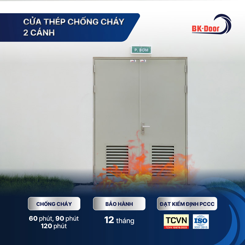 Cửa thép chống cháy 2 cánh BKDoor