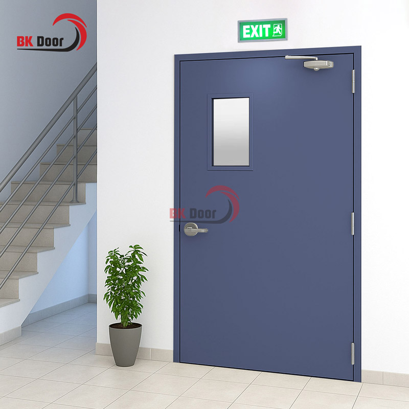 Cửa thép thoát hiểm thường dụng tại lối ra vào thang bộ nhà cao tầng