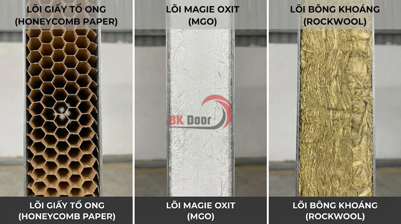 3 loại lõi cửa thoát hiểm phổ biến