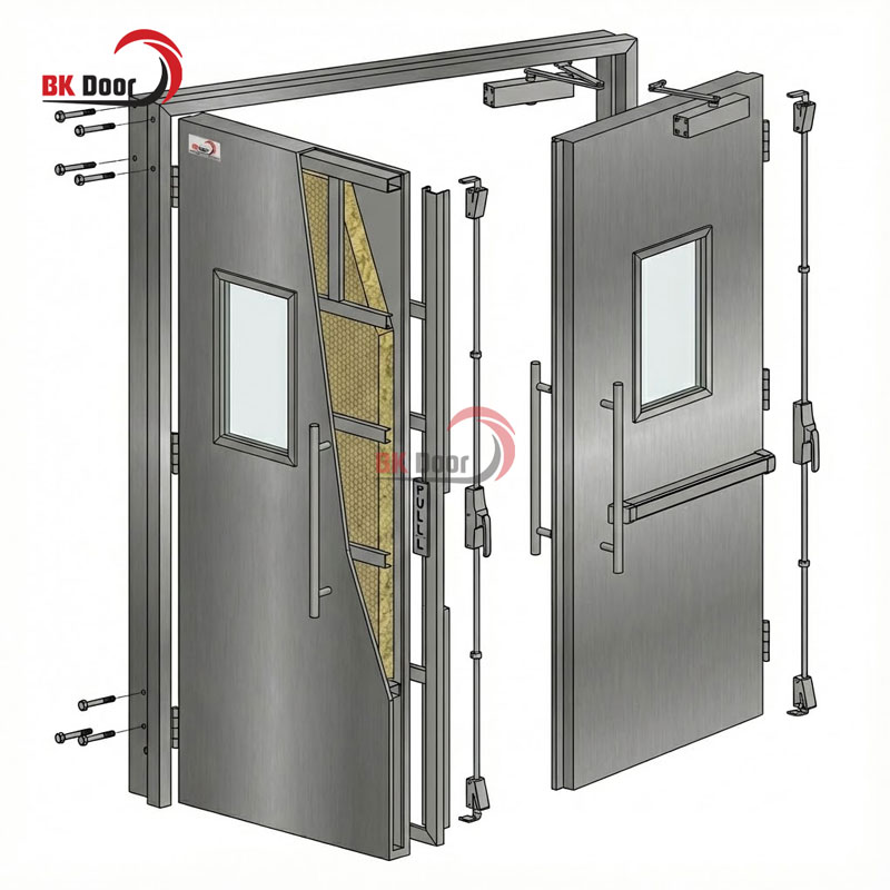 Cấu tạo chung của cửa thép chống cháy 2 cánh đều BKDoor