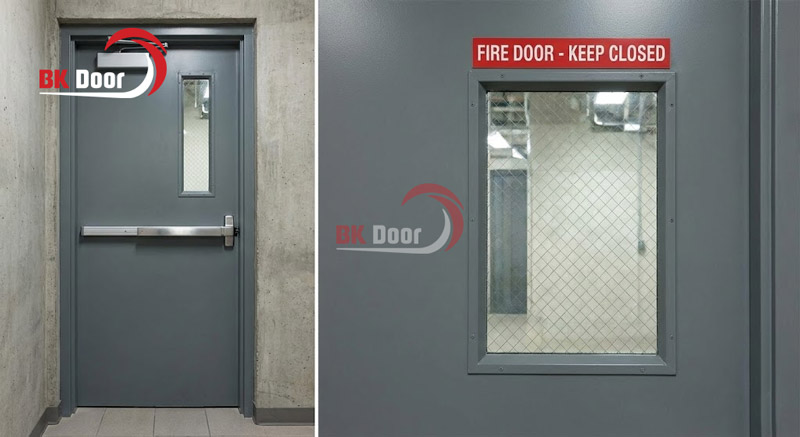 Cửa chống cháy có ô kính giúp quan sát 2 chiều dễ dàng hơn