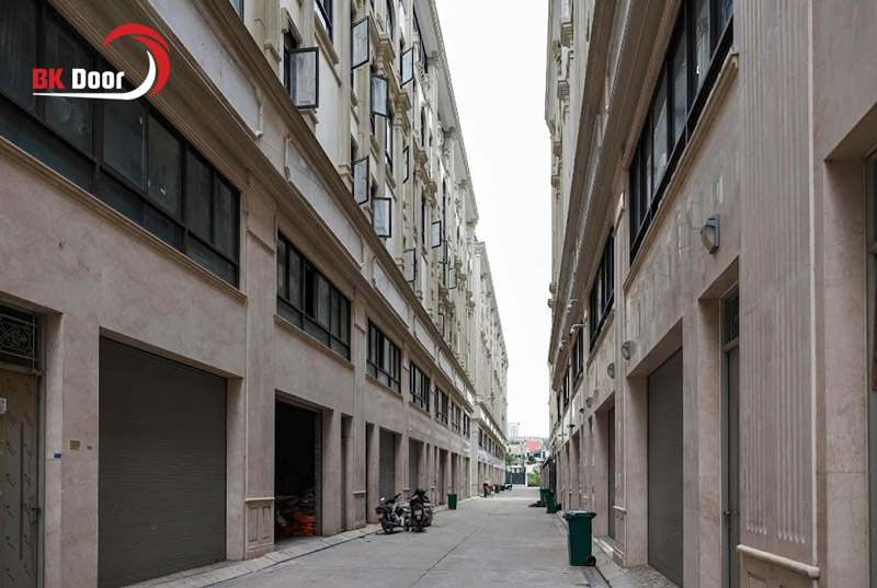 Cửa cuốn chống cháy tại Hà Nội được áp dụng cực kỳ phổ biến trong các dự án shophouse