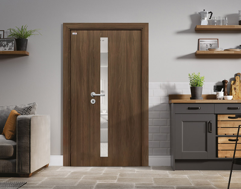 Cửa thép Laminate cánh lệch BKDoor