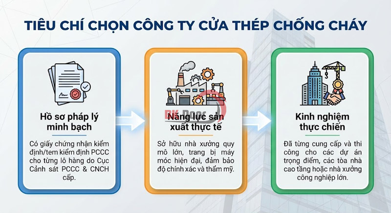 Tiêu chí chọn công ty cửa thép chống cháy đạt chuẩn