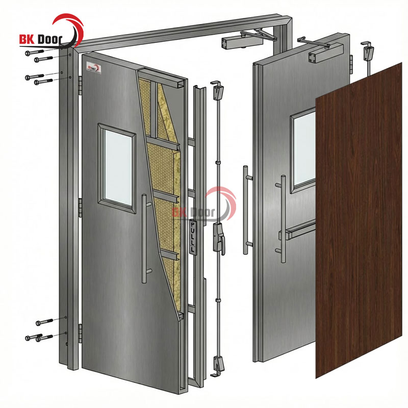 Cấu tạo chung của cửa thép vân gỗ 