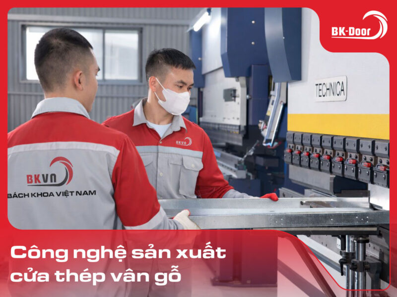 công nghệ sản xuất cửa thép vân gỗ