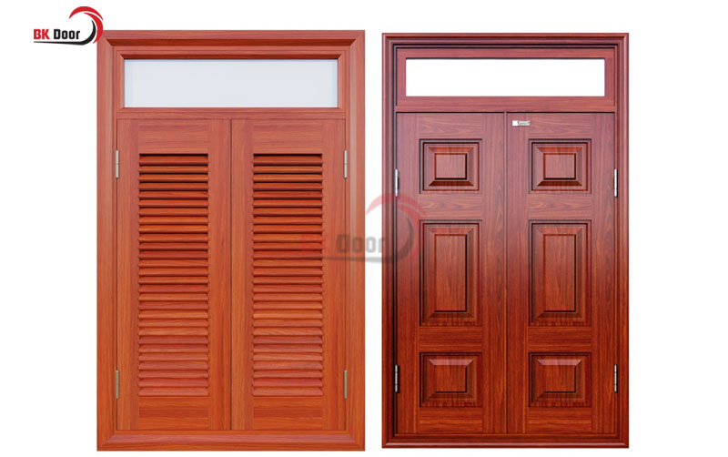 Cửa sổ thép vân gỗ có kết cấu thép chắc chắn hạn chế tình trạng cong vênh