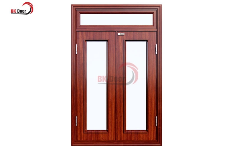 Mẫu cửa sổ thép vân gỗ 2 cánh phù hợp phòng ngủ