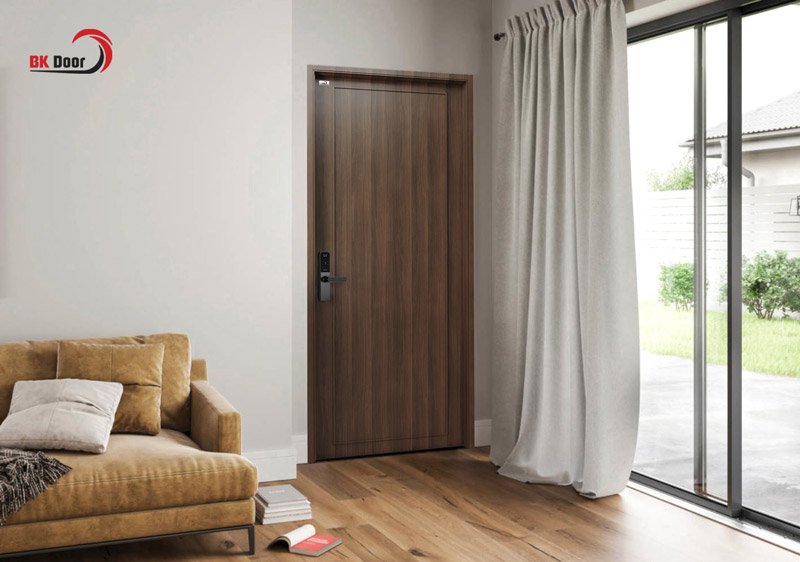 Cửa thép vân gỗ 1 cánh thường dùng làm cửa thông phòng