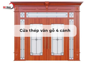 cửa thép vân gỗ 4 cánh