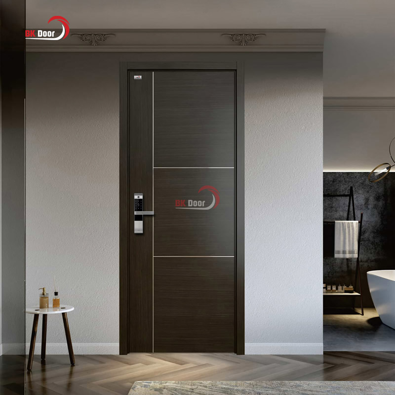 Cửa thép vân gỗ chung cư kiểu tối giản, hiện đại