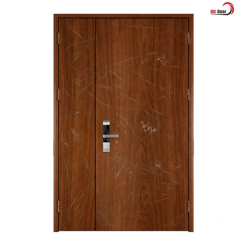 Bề mặt bị xước là nguyên nhân chủ yếu dẫn tới tình trạng cửa thép vân gỗ bị gỉ
