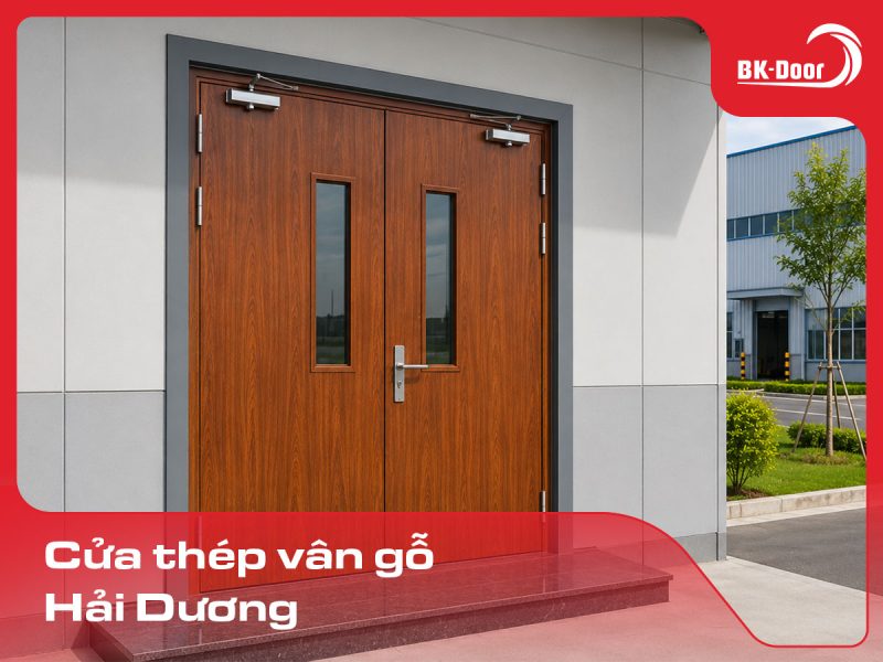 cửa thép vân gỗ hải dương