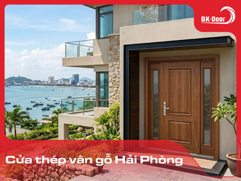 cửa thép vân gỗ Hải Phòng