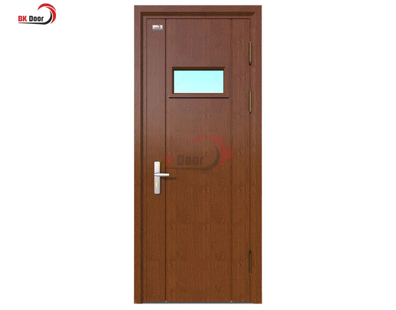 Cửa thép vân gỗ tại Vĩnh Phúc của BK Door có lớp sơn bền màu