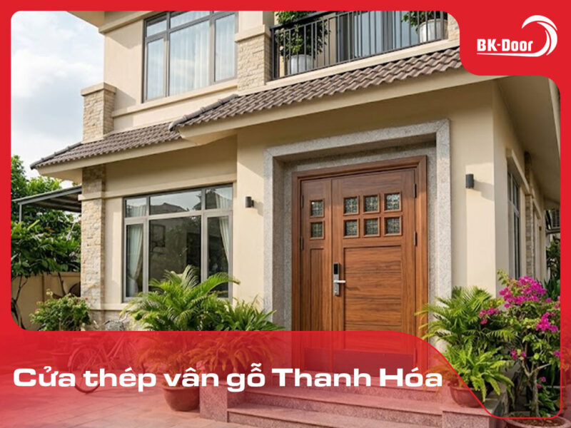cửa thép vân gỗ tại Thanh Hoá
