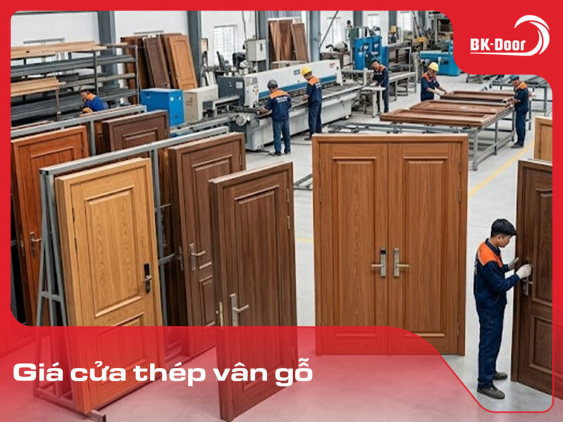 giá cửa thép vân gỗ