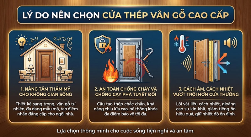Lý do nên chọn cửa thép vân gỗ cao cấp