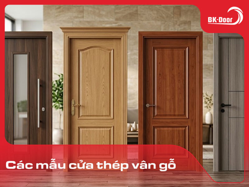 mẫu cửa thép vân gỗ