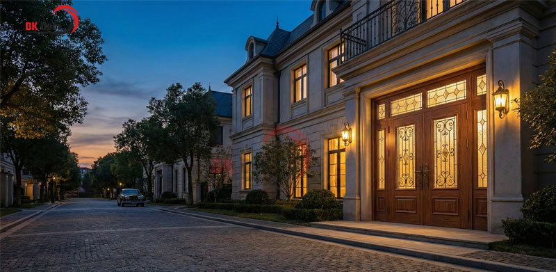 Mẫu cửa thép vân gỗ 4 cánh lệch độc đáo và khác biệt