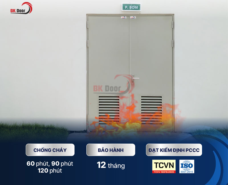 Cửa chống cháy có thời gian chịu lửa khác nhau