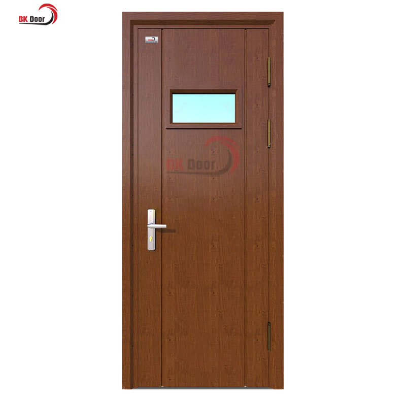 Cửa thép vân gỗ kính giúp lấy sáng tự nhiên