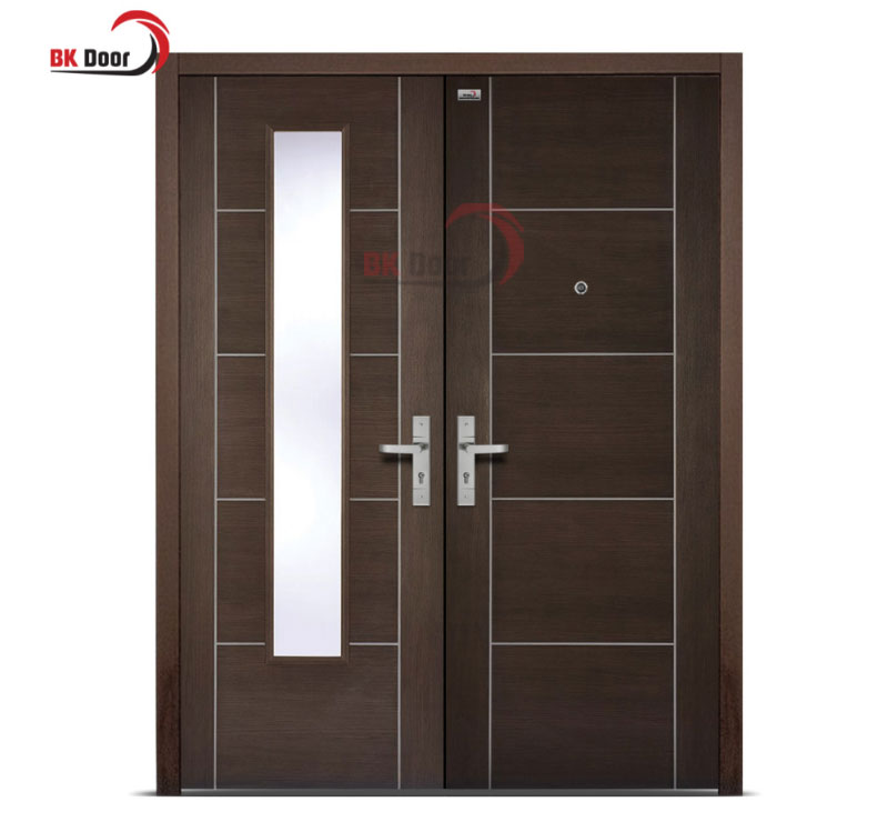 Mẫu cửa thép vân gỗ chống cháy 