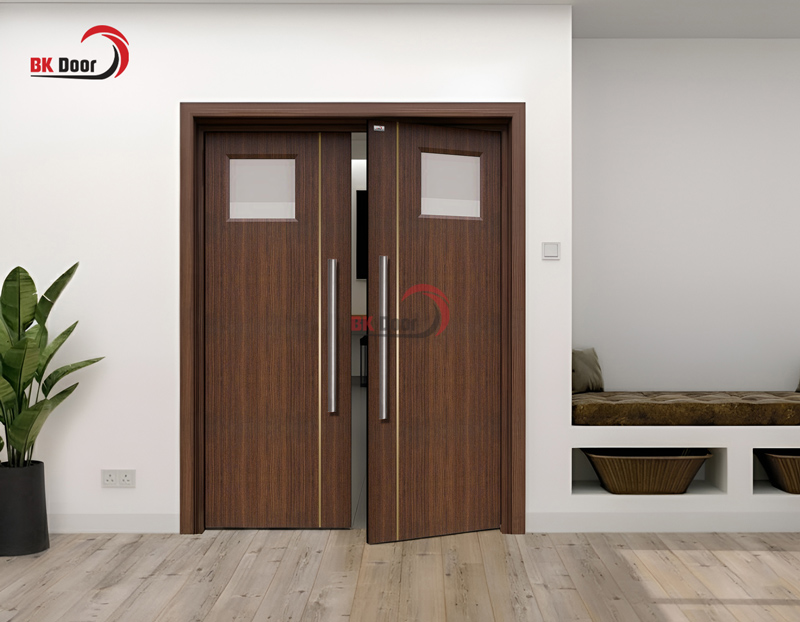 Mẫu cửa thép vân gỗ chống cháy lắp đặt ở nhiều chung cư