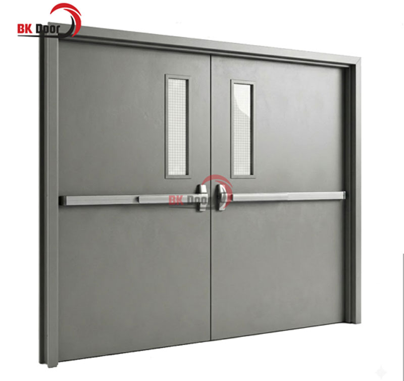 Mẫu cửa chống cháy 2 cánh đều phù hợp với các công trình lớn 