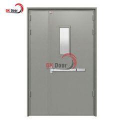 Cửa thép chống cháy 2 cánh lệch ô kính BKD2-007