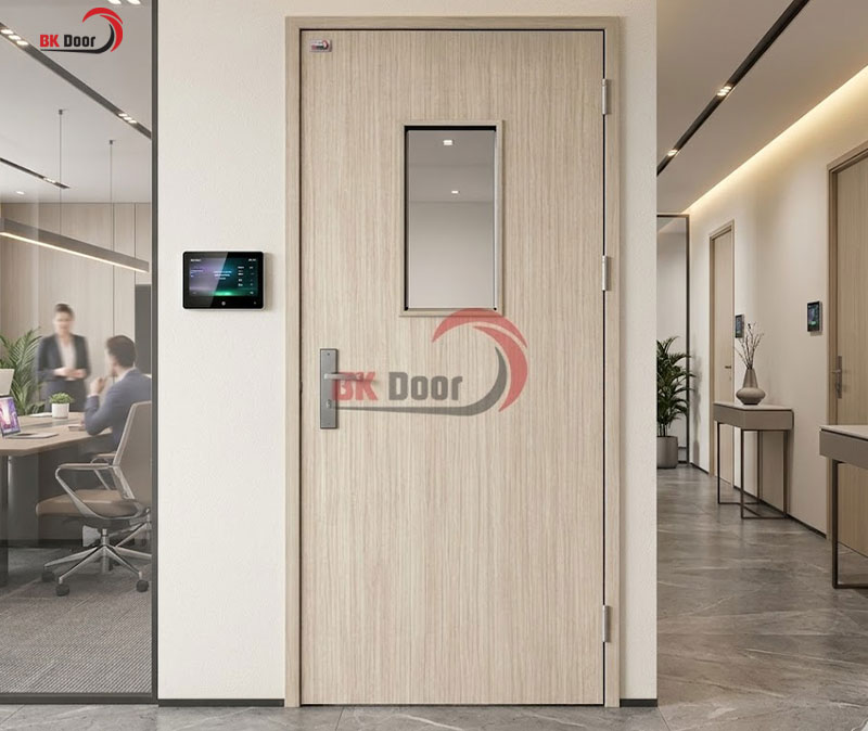 Cửa thép vân gỗ 1 cánh BKD1-004 sang trọng, phù hợp không gian nhà ở và văn phòng