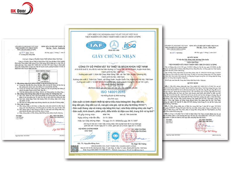 Các loại chứng nhận cần có cho cửa cuốn chống cháy của BK Door