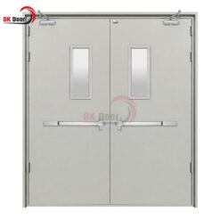 Cửa thép chống cháy 2 cánh đều ô kính BKD2-013